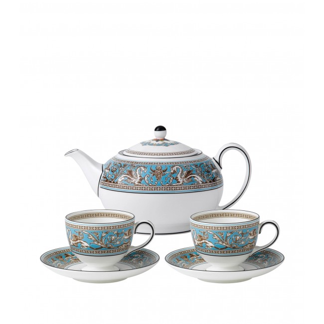웨지우드 Florentine 터쿼이즈 티 세트 Wedgwood Florentine Turquoise Tea Set 01534