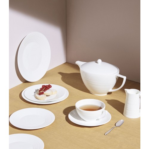 웨지우드 화이트 Strata Tea 소서 Wedgwood White Strata Tea Saucer 01500