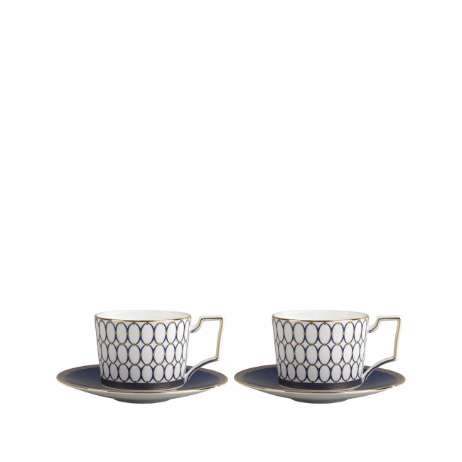 웨지우드 르네상스 골드 티컵S And 소서 (Set Of 2) Wedgwood Renaissance Gold Teacups And Saucers (Set Of 2) 01241