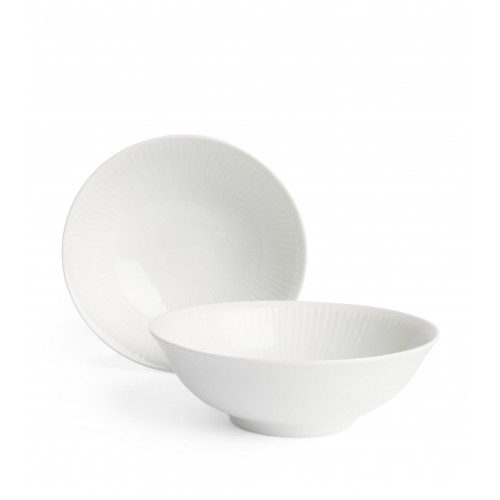 로얄 코펜하겐 Set of 2 화이트 Fluted 볼S (15cm) Royal Copenhagen Set of 2 White Fluted Bowls (15cm) 00498