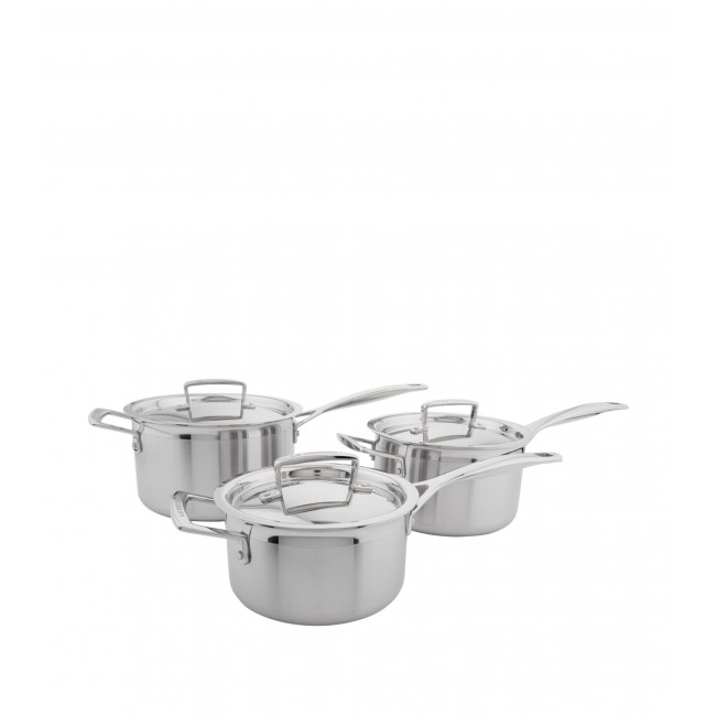르크루제 3-Ply 스테인리스 스틸 소스팬S (Set of 3) Le Creuset 3-Ply Stainless Steel Saucepans (Set of 3) 00193