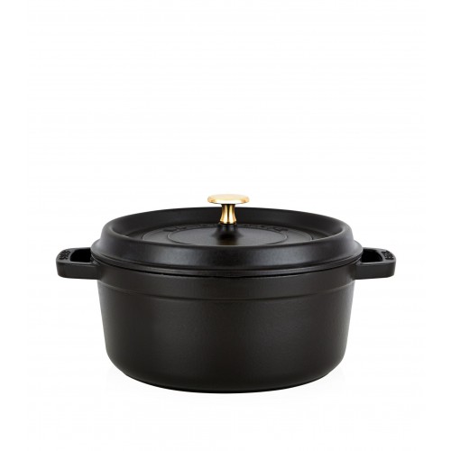 스타우브 블랙 Round 캐서롤 디쉬 (24cm) Staub Black Round Casserole Dish (24cm) 00046