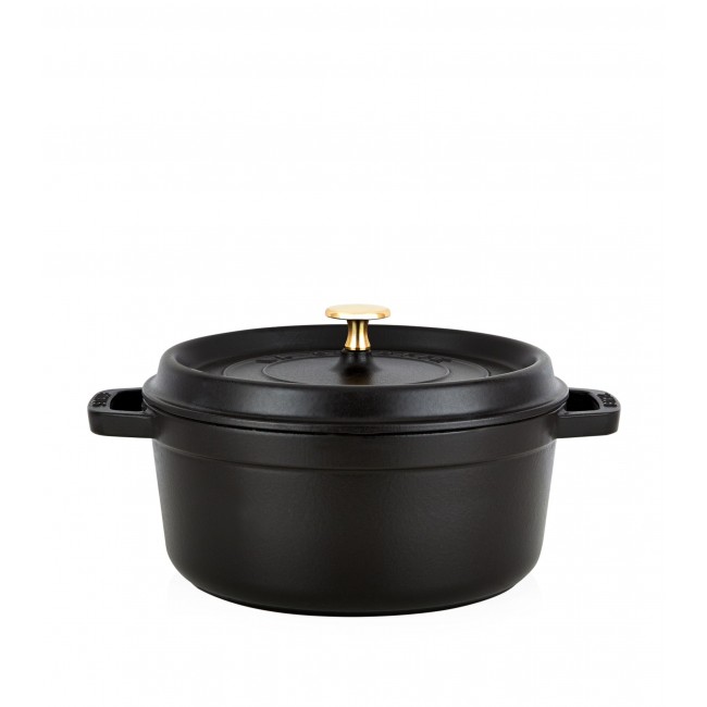 스타우브 블랙 Round 캐서롤 디쉬 (24cm) Staub Black Round Casserole Dish (24cm) 00046