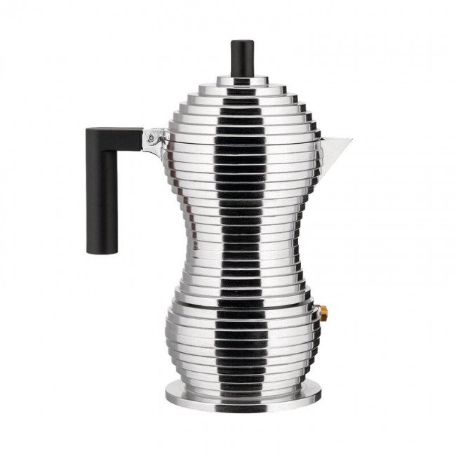 ALESSI 알레시 Pulcina espresso 커피메이커 3 cups 알루미늄 - 블랙 ALMDL02-3-B