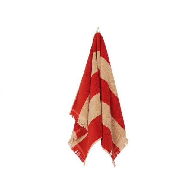 FERM LIVING 펌리빙 Alee hand towel 50 x 100 cm beige - red FL1104265581