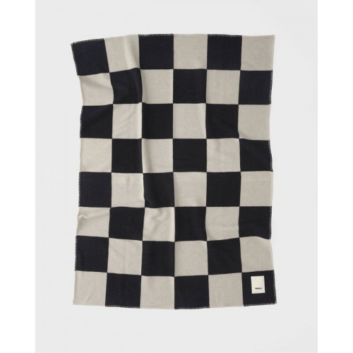 Tekla Cashmere 담요 블랭킷 150 x 200 cm 블랙 checkerboard TEKCA-BL-150X200