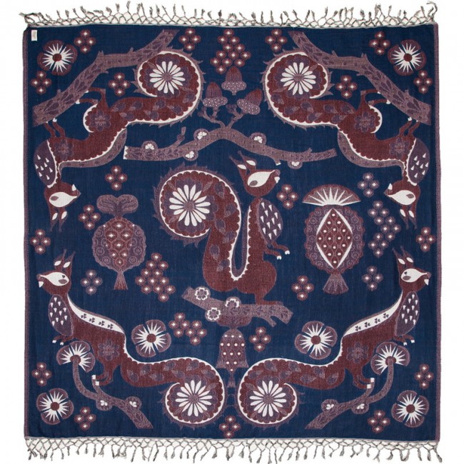 Klaus Haapaniemi Squirrel shawl 150 x cm 블루 KH15008