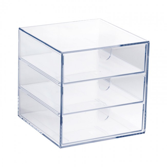 Palaset 3-drawer box clear MKP-0301