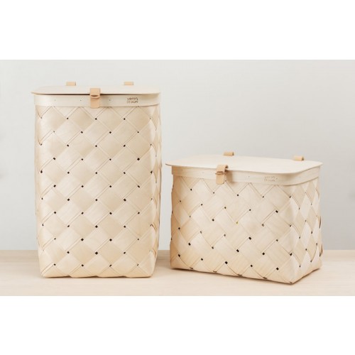 Verso Design Lastu birch basket with lid rectangle VDW29-201