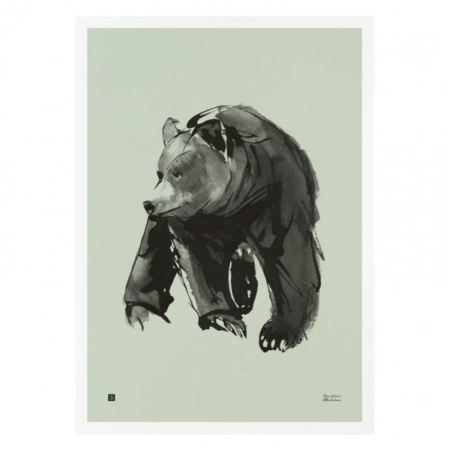 TEEMU JARVI ILLUSTRATIONS TE에뮤 Gentle Bear poster 50 x 70 cm SP링 그린 TJ6430065512325