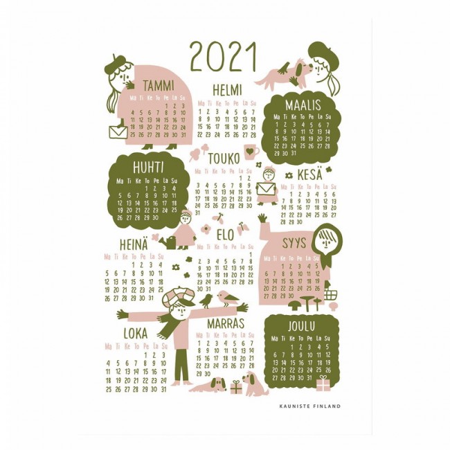 Kauniste Calendar poster 2021 핑크 KEPS012