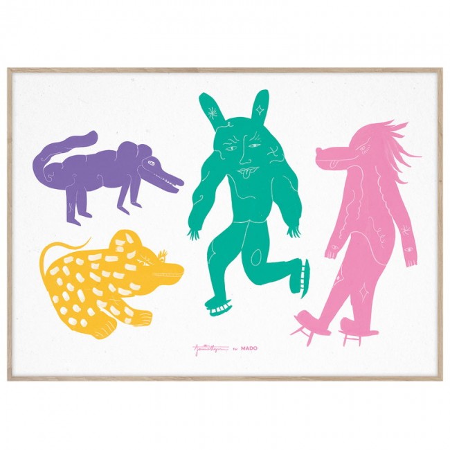 MADO 마도 Four Creatures poster 50 x 70 cm multicolour DOM4121