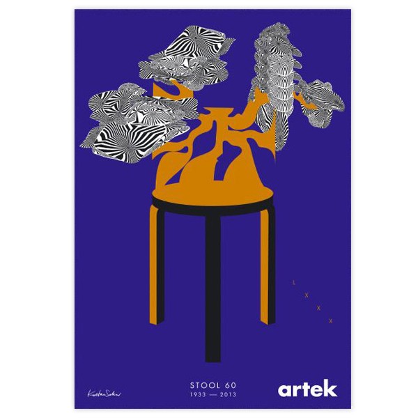 ARTEK 80 Years 스툴 60 poster Artek 80 Years Stool 60 poster 09608