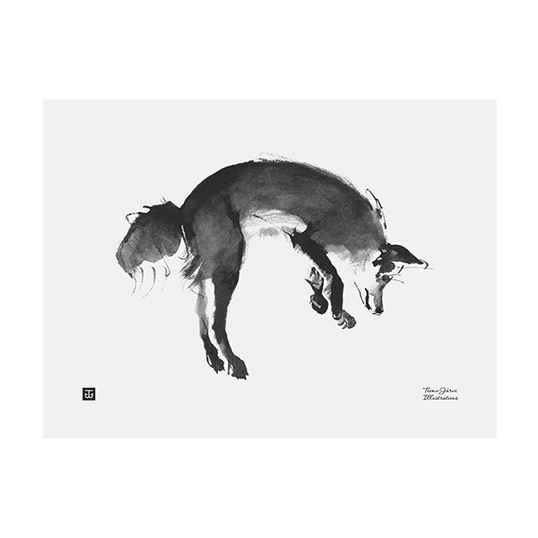 TEEMU JARVI ILLUSTRATIONS TE에뮤 Leaping fox poster 40 x 30 cm TJPoSFG-LF2