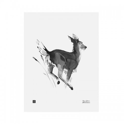 TEEMU JARVI ILLUSTRATIONS TE에뮤 화이트-TAILED Deer poster 30 x 40 cm TJPoSFG-WTD1