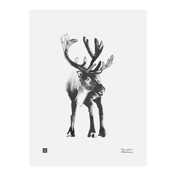 TEEMU JARVI ILLUSTRATIONS TE에뮤 Reindeer poster 30 x 40 cm TJPoSFG-FR1