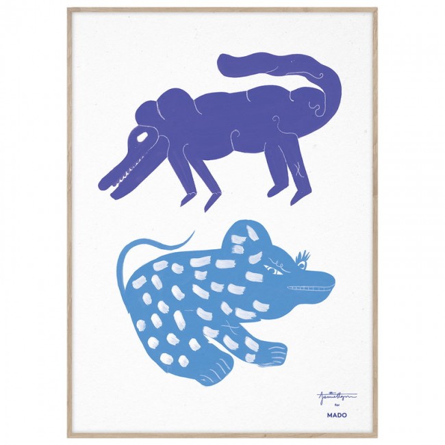 MADO 마도 Two Creatures poster 50 x 70 cm 블루 DOM4125