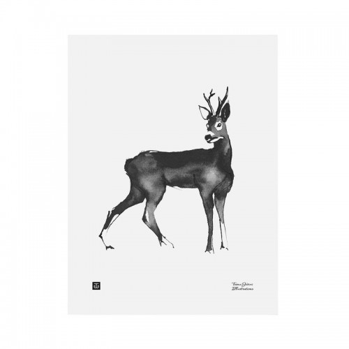 TEEMU JARVI ILLUSTRATIONS TE에뮤 Deer poster 30 x 40 cm TJPoSFG-RD1
