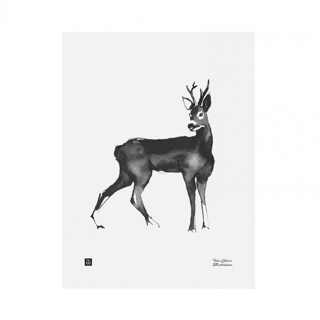 TEEMU JARVI ILLUSTRATIONS TE에뮤 Deer poster 30 x 40 cm TJPoSFG-RD1