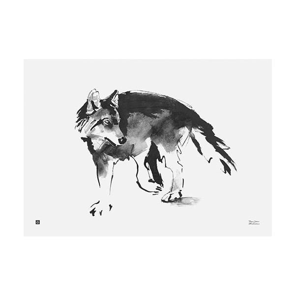 TEEMU JARVI ILLUSTRATIONS TE에뮤 Wolf poster 70 x 50 cm TJPoFG-WO2