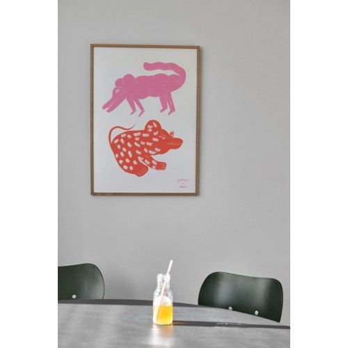 MADO 마도 Two Creatures poster 50 x 70 cm 핑크 - red DOM4124