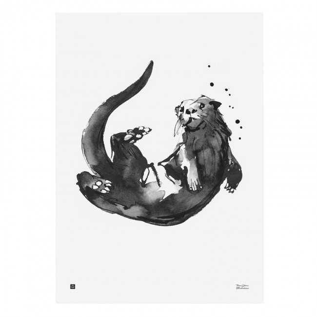 TEEMU JARVI ILLUSTRATIONS TE에뮤 Otter poster 50 x 70 cm TJPoRG-OT1