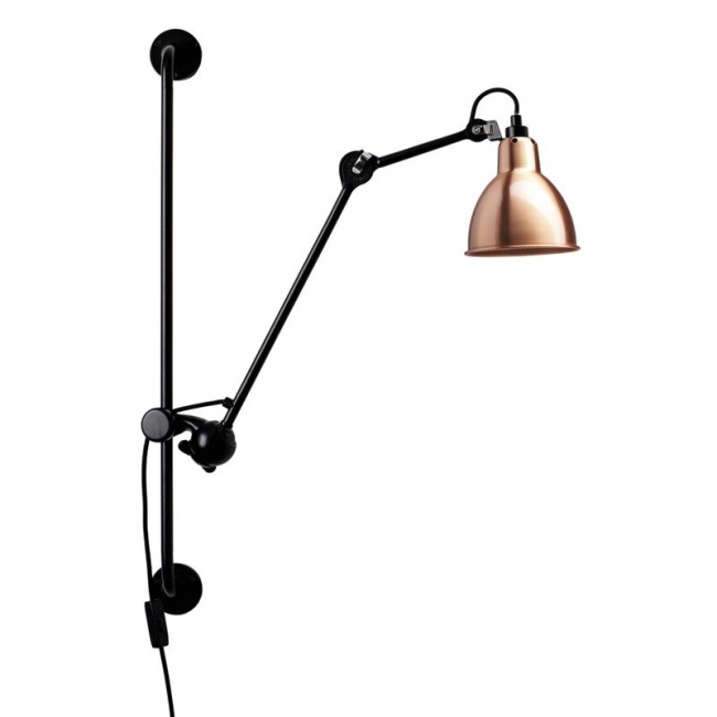 DCWU00E9DITIONS 램프 그라스 210 벽등 벽조명 round shade 블랙 - 코퍼 DCWu00e9ditions Lampe Gras 210 wall lamp  round shade  black - copper 07735