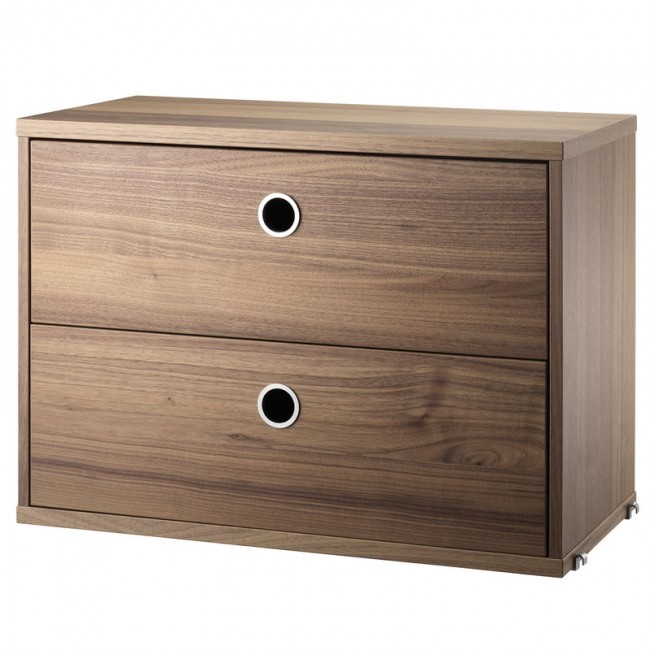 STRING FURNITURE 스트링 chest with 2 drawers 58 x 30 cm walnut AK211387