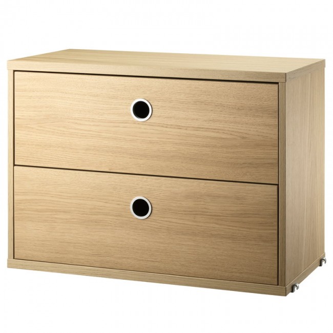 STRING FURNITURE 스트링 chest with 2 drawers 58 x 30 cm oak AK211386