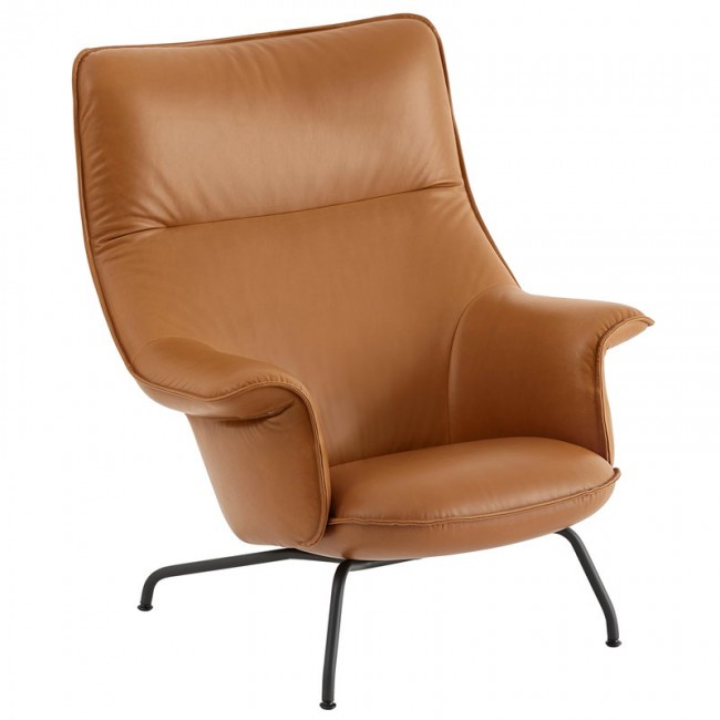 MUUTO 무토 Doze lounge 의자 코냑 leather - 앤트러사이트 MU87016-BLCK-COGN