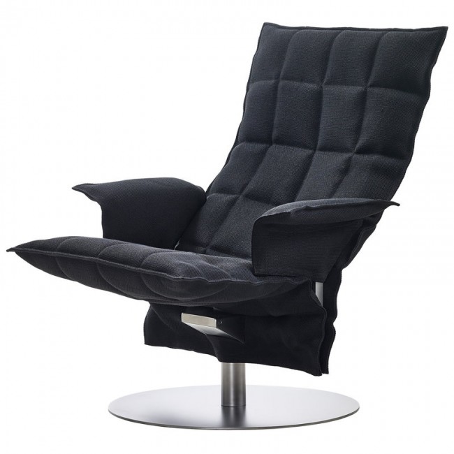 Woodnotes K 의자 with armrest swivel base 블랙 WN46009-25699