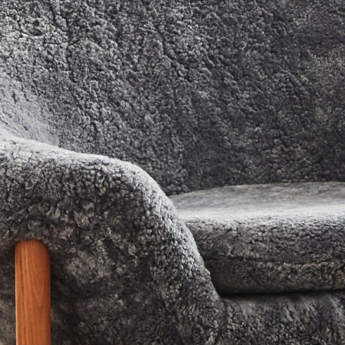 WARM NORDIC 웜 노르딕 Fried 에그 lounge 의자 Scandinavian Grey sheepskin WA2201058