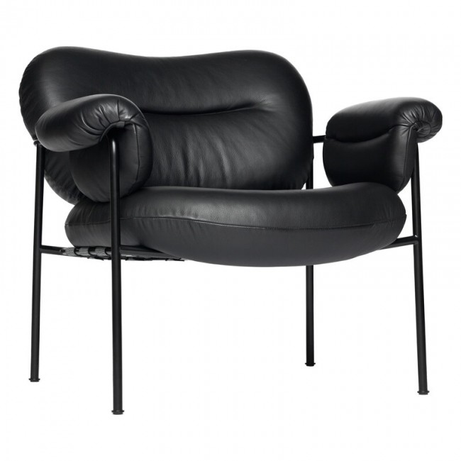 Fogia Bollo lounge 의자 블랙 leather - FOG-BOL-9005-ES99999-US