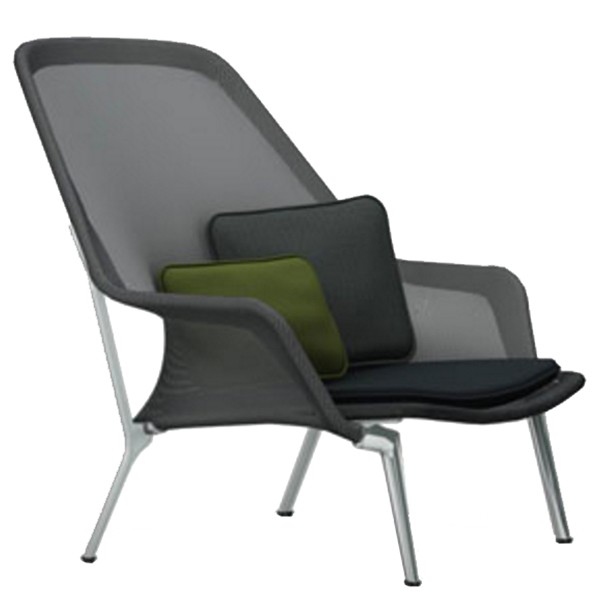 VITRA 슬로우 체어 블랙 - 알루미늄 Vitra Slow Chair  black - aluminium 03803