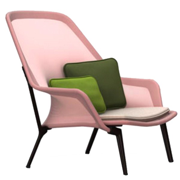 VITRA 슬로우 체어 red/cream - 초콜렛 Vitra Slow Chair  red/cream - chocolate 03802