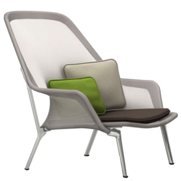 VITRA 슬로우 체어 브라운/CREAM - 알루미늄 Vitra Slow Chair  brown/cream - aluminium 03778
