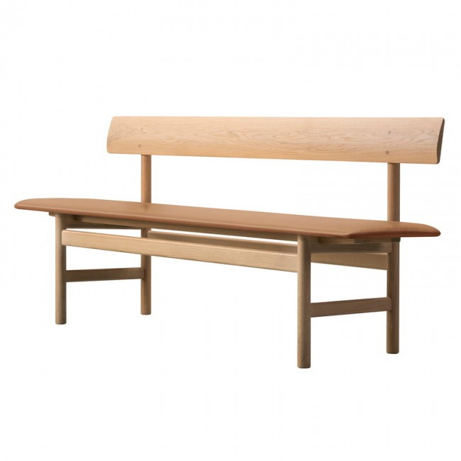 FREDERICIA 프레데리시아 MO겐세N 3171 bench oiled oak - 코냑 leather FRE3171-OO-L95
