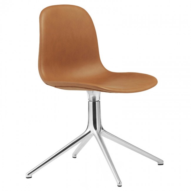 NORMANN COPENHAGEN 노만코펜하겐 Form Swivel 4L 의자 aluminium - brandy leather Ultra NC1351005-41574