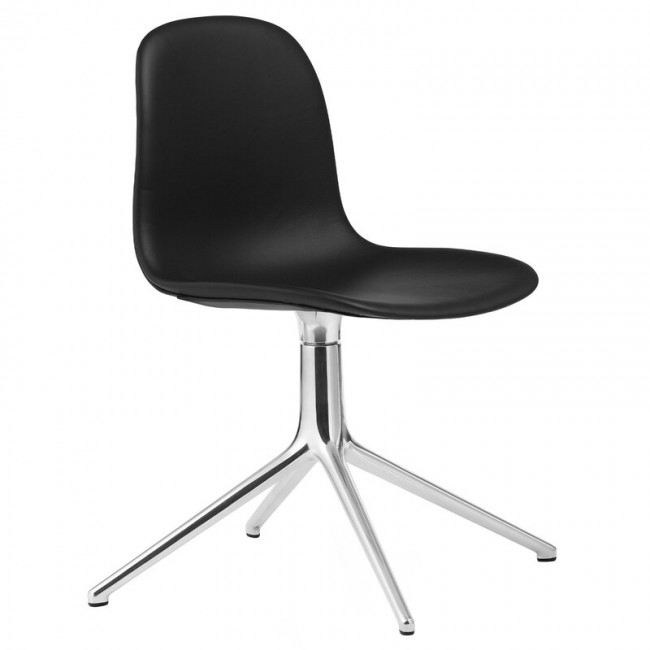 NORMANN COPENHAGEN 노만코펜하겐 Form Swivel 4L 의자 aluminium - 블랙 leather Ultra NC1351005-41599