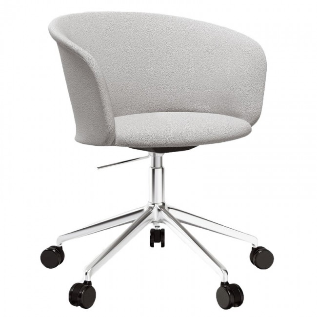 Hem Kendo swivel 의자 w/ castors 포셀린 - polished aluminium HE20214