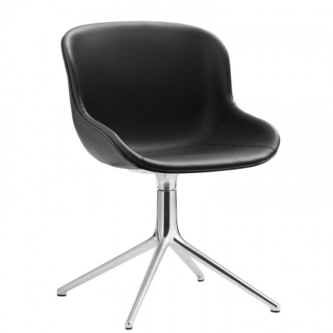 NORMANN COPENHAGEN 노만코펜하겐 Hyg 의자 swivel aluminium - 블랙 leather Ultra NC603979-41599