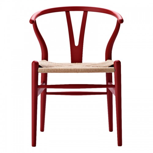 CARL HANSEN & SU00F8N CH24 위시본 체어 의자 소프트 red - 네츄럴 cor_d Carl Hansen & Su00f8n CH24 Wishbone chair  soft red - natural cord 02771