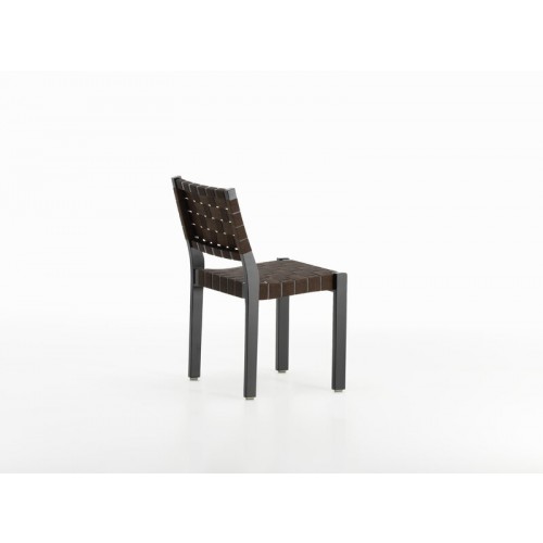 ARTEK 알토 체어 611 블랙 - 블랙/브라운 웨빙 Artek Aalto chair 611  black - black/brown webbing 02596