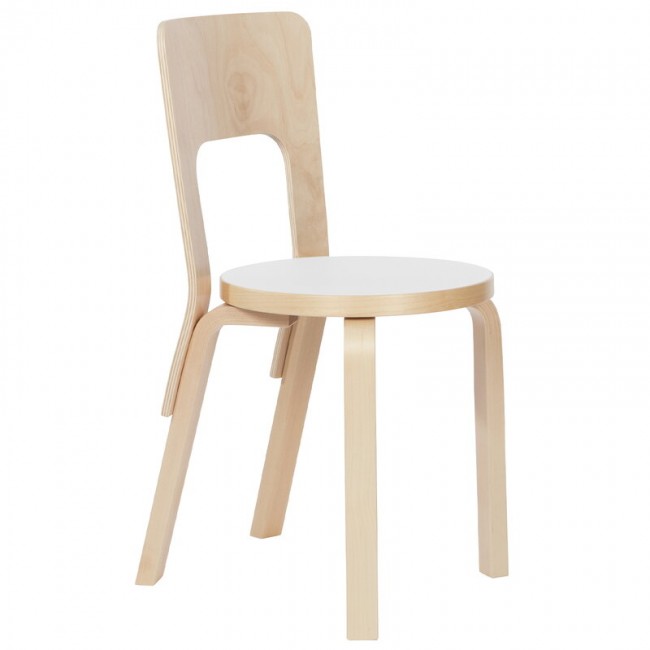 ARTEK 알토 체어 66 화이트 라미네이트 Artek Aalto chair 66  white laminate 02109