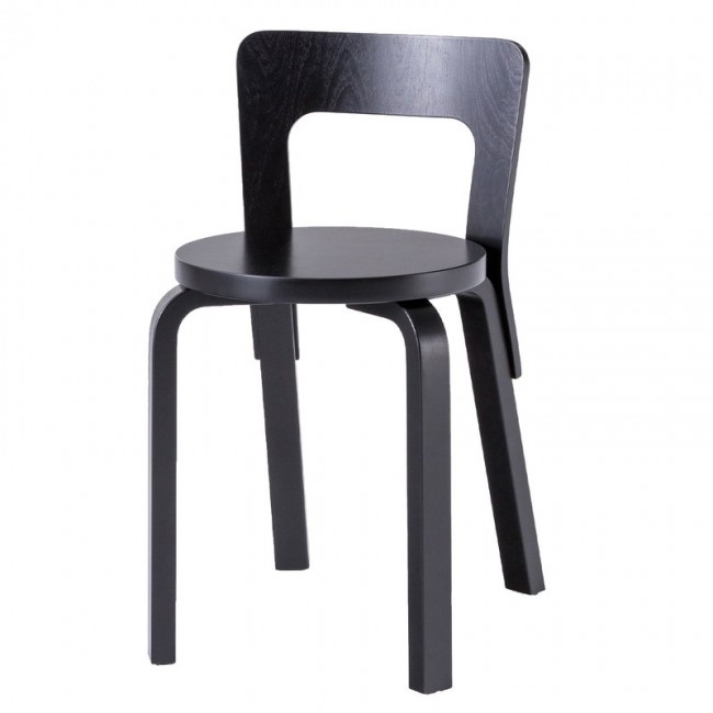 ARTEK 알토 체어 65 all 블랙 Artek Aalto chair 65  all black 01926