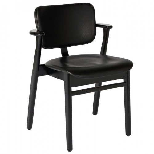 ARTEK 도무스 체어 블랙 stained birch - 블랙 래더 Artek Domus chair  black stained birch - black leather 01900