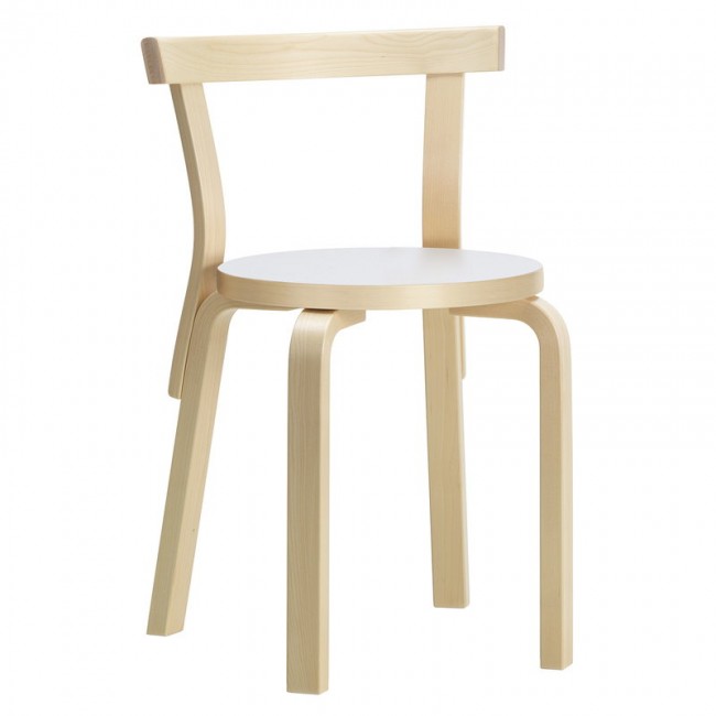 ARTEK 알토 체어 68 birch - 화이트 라미네이트 Artek Aalto chair 68  birch - white laminate 01849