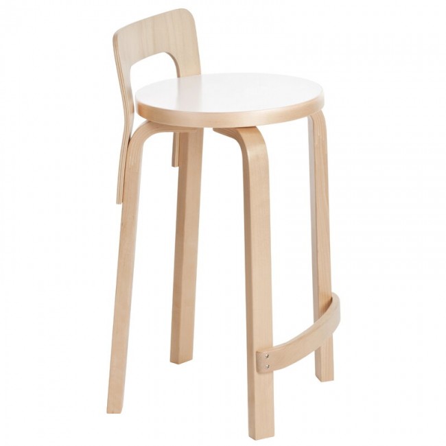 ARTEK 알토 하이 체어 의자 K65 화이트 라미네이트 Artek Aalto high chair K65  white laminate 01463