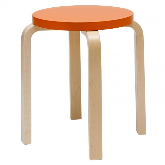 ARTEK 알토 스툴 E60 오렌지 - birch Artek Aalto stool E60  orange - birch 01295