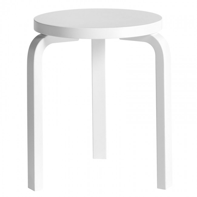 ARTEK 알토 스툴 60 래커 화이트 Artek Aalto stool 60  lacquered white 01213
